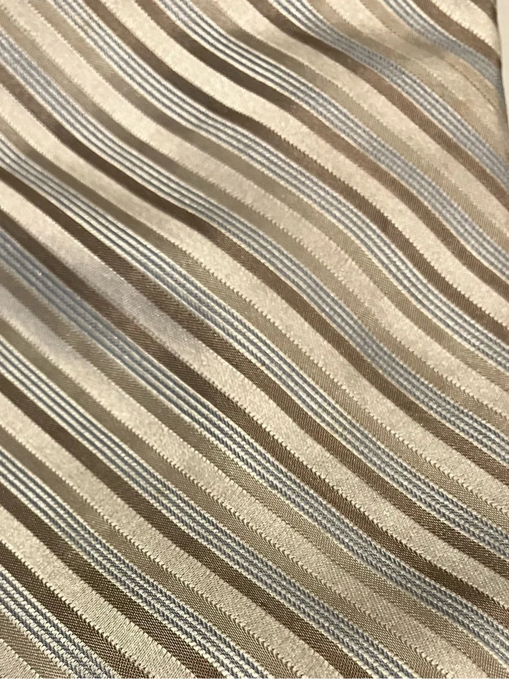 Dkny Beige and Brown Striped Silk Tie Made in the USA